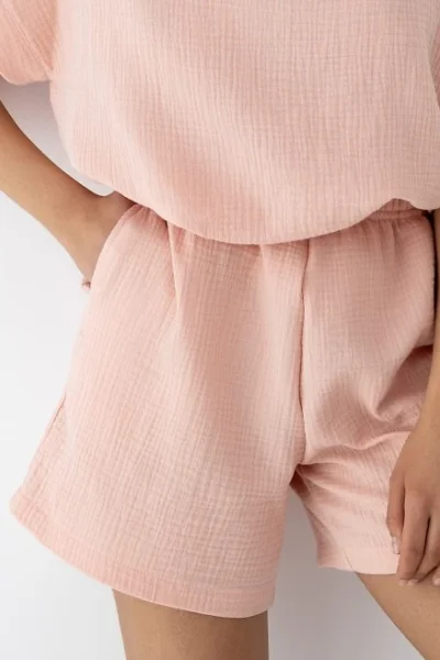 Dámské pyžamo Sabrina- mušelín - Lososová