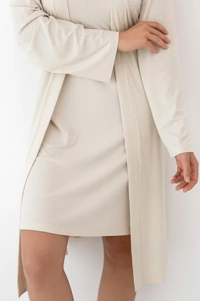 Komplet župan a noční košile Julienne - viskóza - Světle béžová