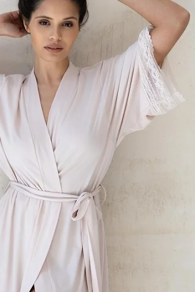 Dámský župan Stella - modal - Světle béžová