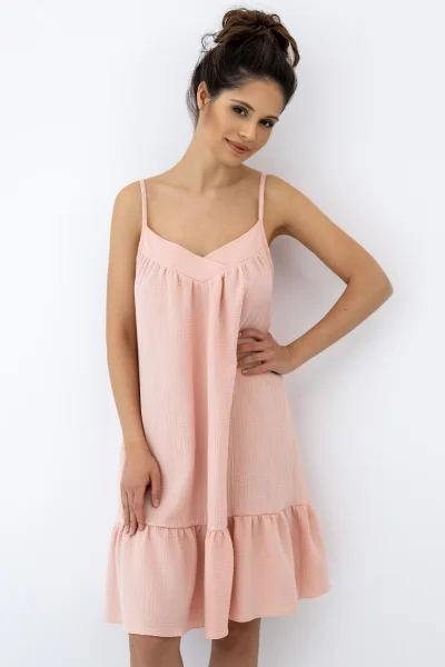 Noční košile Sabrina - mušelín - Lososová