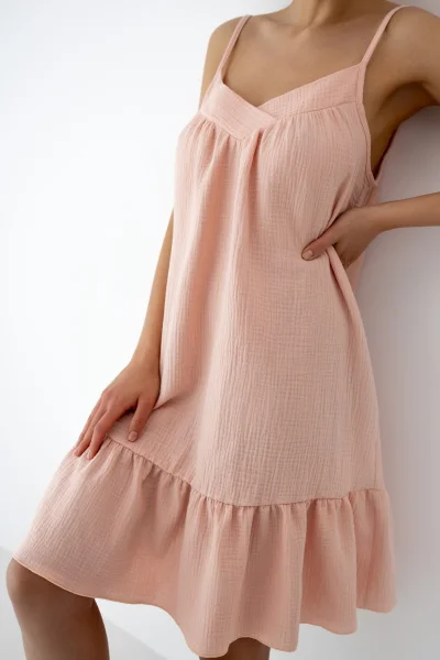 Noční košile Sabrina - mušelín - Lososová