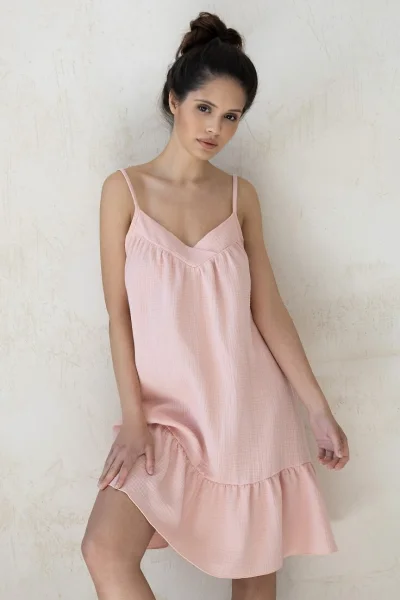 Noční košile Sabrina - mušelín - Lososová