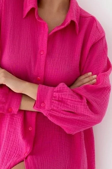 Noční košile Magenta - mušelín - Růžová