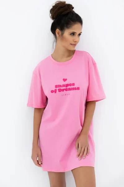 Noční košile Promise - oversize - Růžová