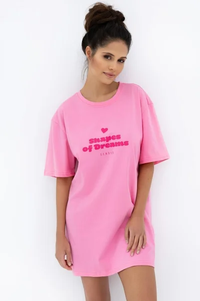 Noční košile Promise - oversize - Růžová