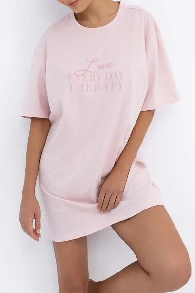 Noční košile Annabelle - oversize - Světle růžová