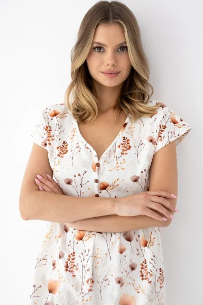 Noční košile Arielle - bavlna - Ecru