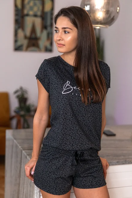 Dámské pyžamo Panther SS - Tmavě šedá