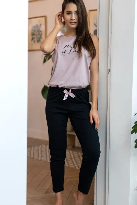 Dámské pyžamo Power SL - Černo-růžová