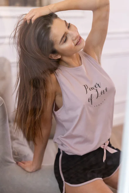 Dámské pyžamo Carla SS - Černo-růžová