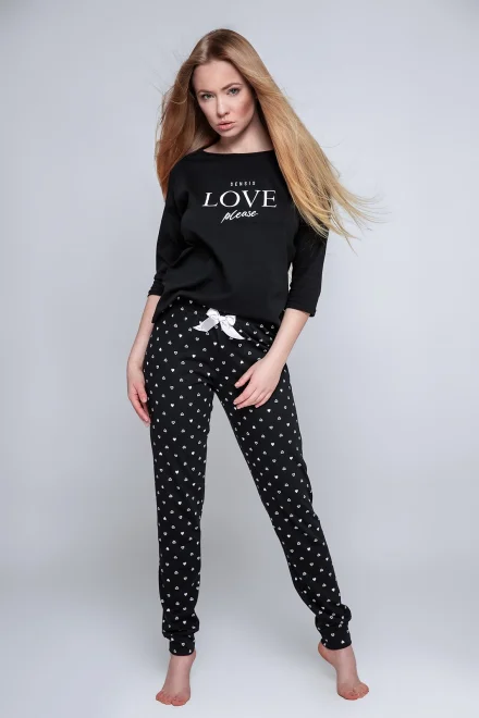 Dámské pyžamo Love Please ML - Černá