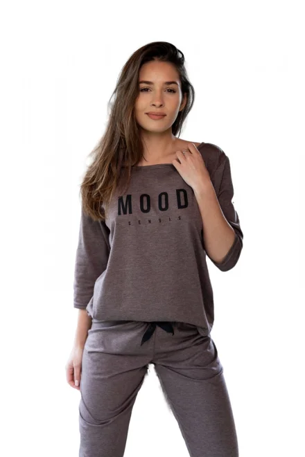 Dámské pyžamo Mood ML - Tmavě hnědá