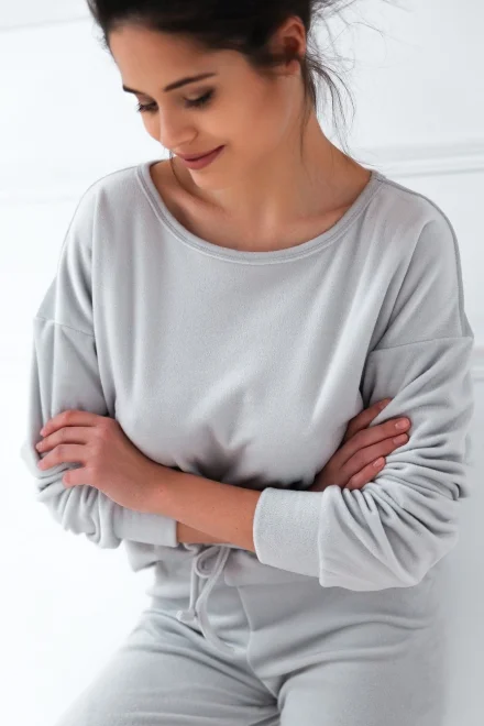 Dámské pyžamo Silver dres - teplé - Šedá