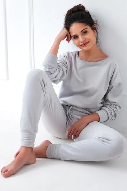Dámské pyžamo Silver dres - teplé - Šedá