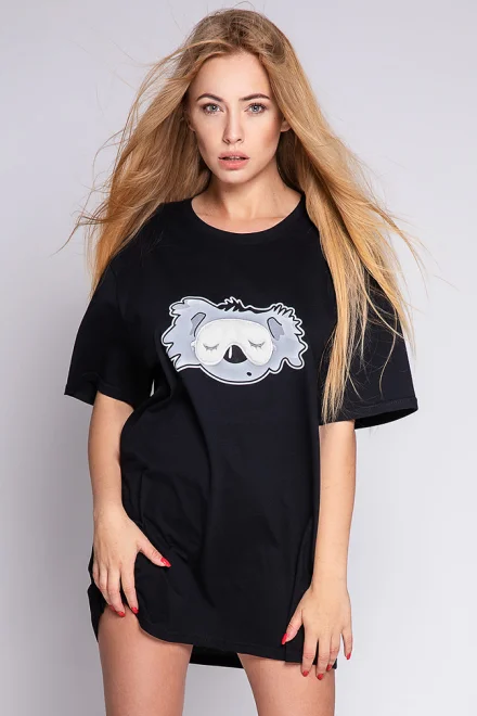 Noční košilka Koala SS - Černá