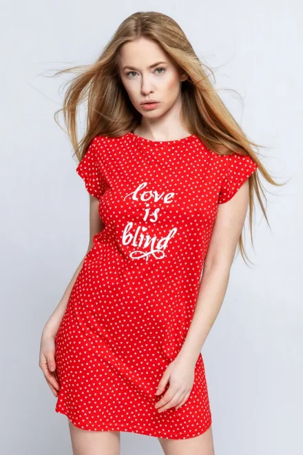 Noční košilka Love is Blind - Červená