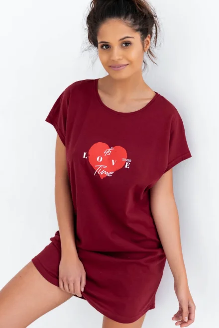 Noční košilka Love Time - Bordó