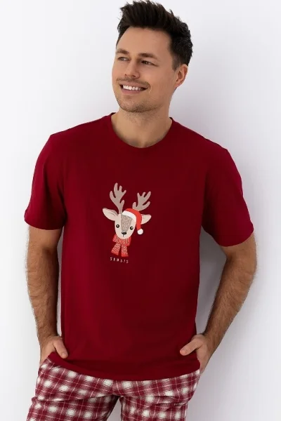 Pánské pyžamo Jack - bavlna - Bordó