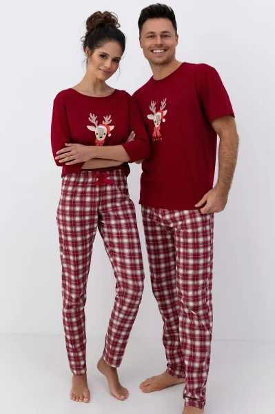 Pánské pyžamo Jack - bavlna - Bordó