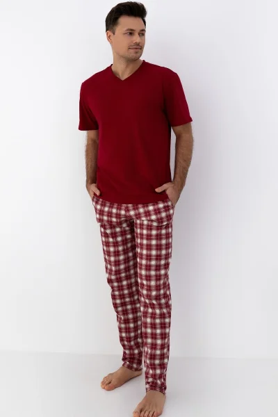 Pánské pyžamo Matthew - bavlna - Bordó
