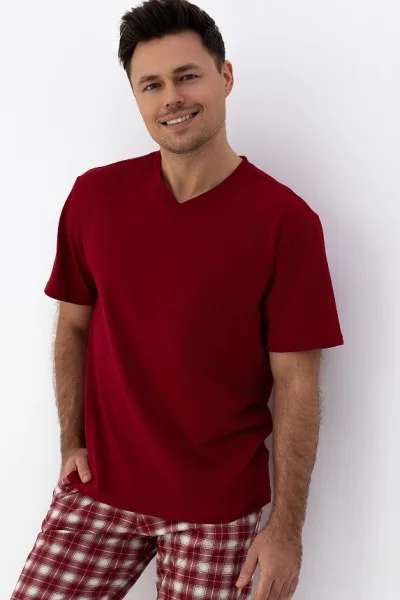 Pánské pyžamo Matthew - bavlna - Bordó