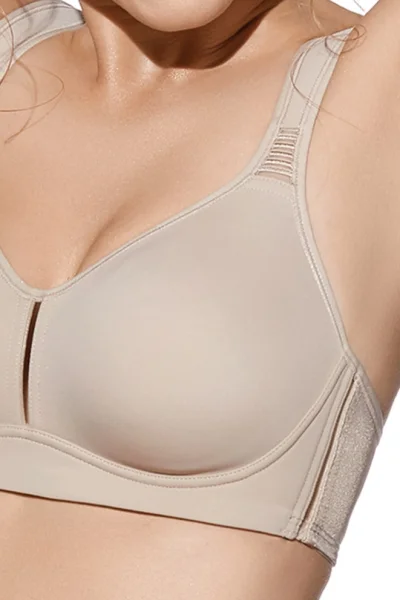 Nevyztužená podprsenka Elvira - minimizer bez kostice - Světle hnědá