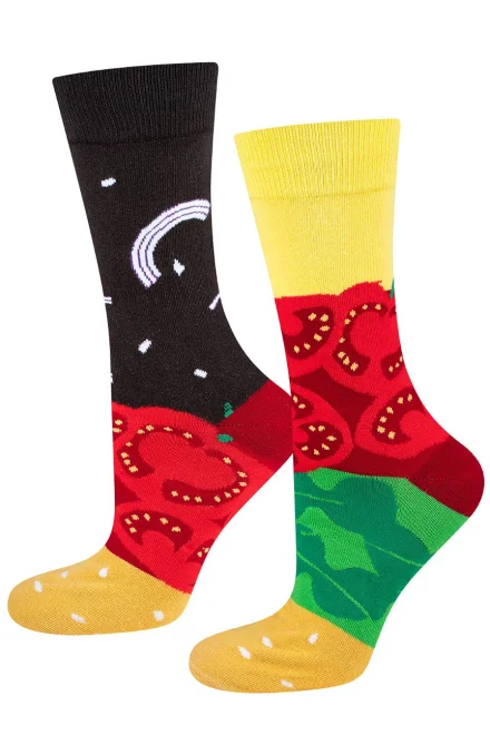 Unisex ponožky Hamburger box - Červená