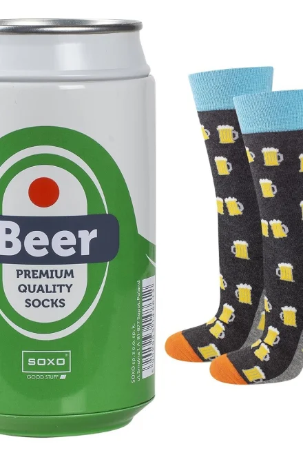 Unisex ponožky Beer - Pivo v plechu - Tmavě šedá