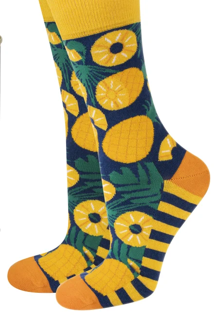 Unisex ponožky Ananas - Žlutá