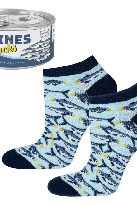 Unisex ponožky Sardines - Světle modrá