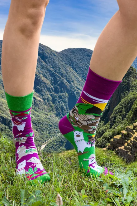 Unisex ponožky Machu Picchu - Barevná