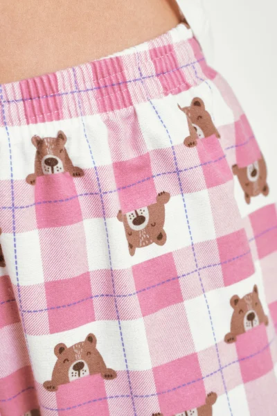 Dámské pyžamo Astrid - flanelová bavlna - Béžová