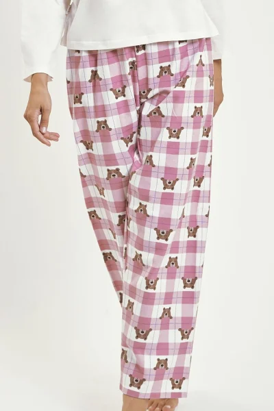 Dámské pyžamo Astrid - flanelová bavlna - Béžová