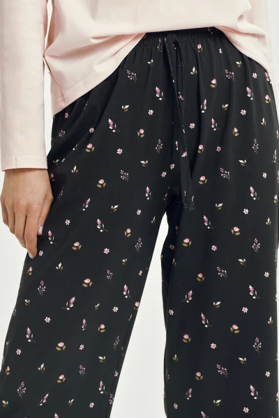 Dámské pyžamo Irene - bavlna - Růžovo-šedá