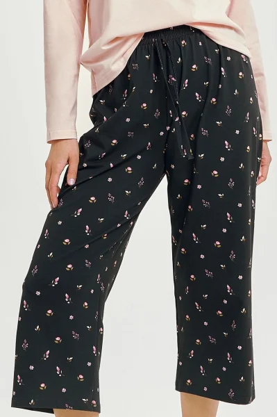 Dámské pyžamo Irene - bavlna - Růžovo-šedá