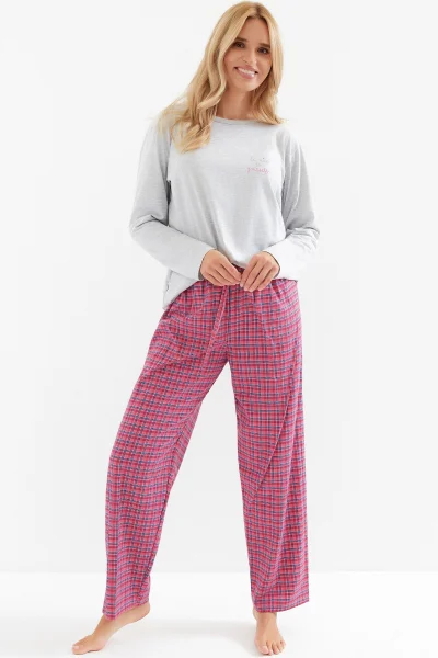 Dámské pyžamo Madlen - Šedo-ružová