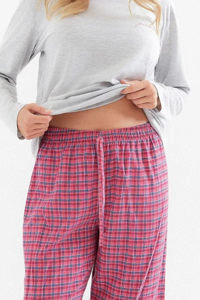 Dámské pyžamo Madlen - Šedo-ružová