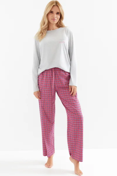 Dámské pyžamo Madlen - Šedo-ružová