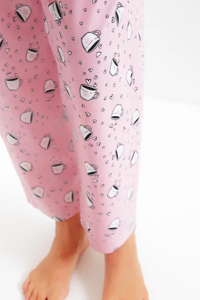 Dámské pyžamo Tori - 7/8 nohavice - Světle růžová