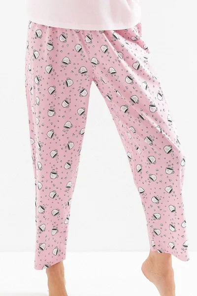 Dámské pyžamo Tori - 7/8 nohavice - Světle růžová