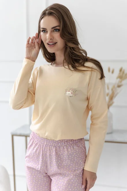 Dámské pyžamo 3617 Marigold - bavlna - Světle žlutá