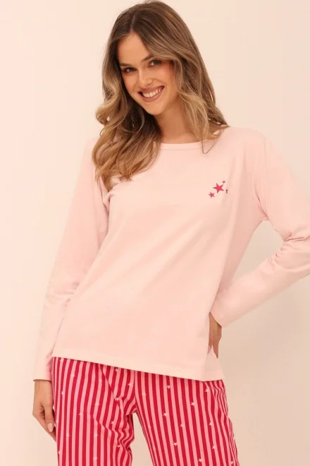 Dámske pyžamo Sela – bavlna - Ružová