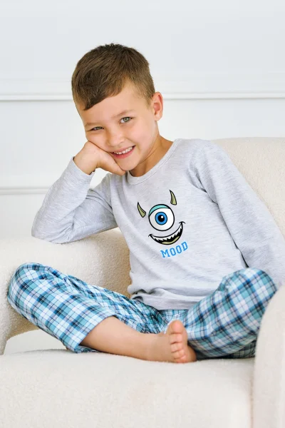 Chlapecké pyžamo Joel - bavlna - Světle šedá