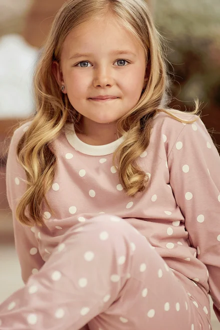 Dívčí pyžamo Chloe - bavlna - Starorůžová