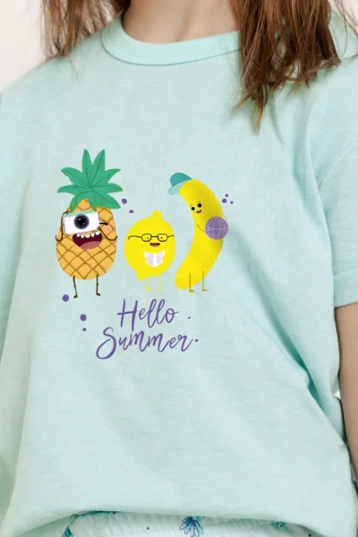 Dívčí pyžamo Sweety - bavlna - Tyrkysová