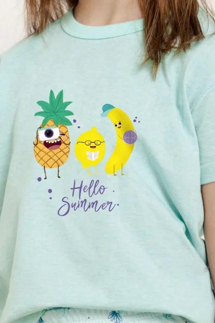Dívčí pyžamo Sweety - bavlna - Tyrkysová
