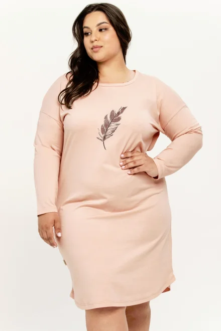 Noční košile Jane - bavlna - až do 3XL - Starorůžová
