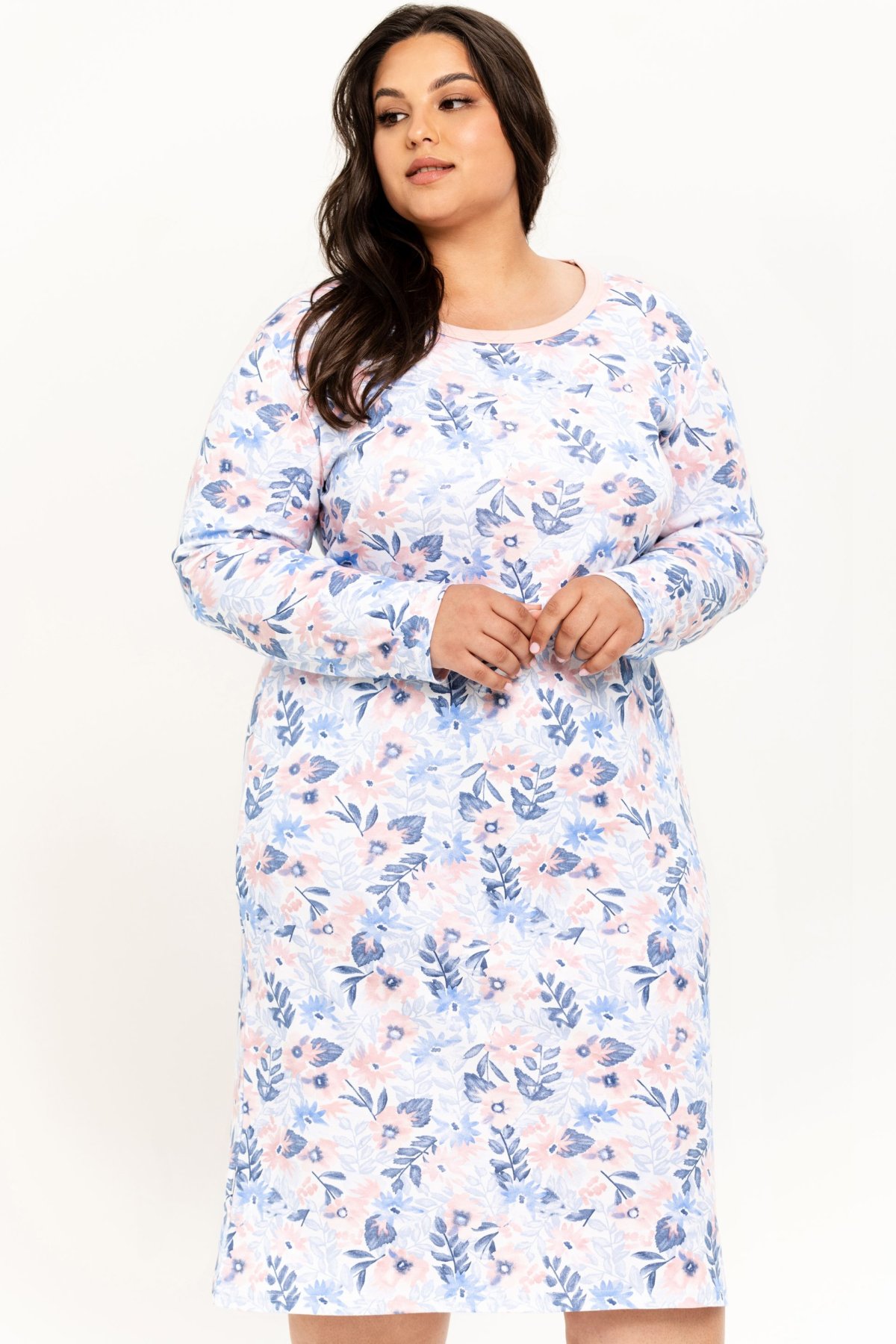 Noční košile Taro Ginny - Interlock bavlna Modrá 3XL