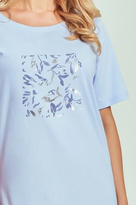 Noční košile 3554 Valentina - Světle modrá