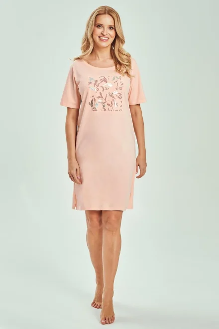 Noční košile 3554 Valentina - Světle oranžová